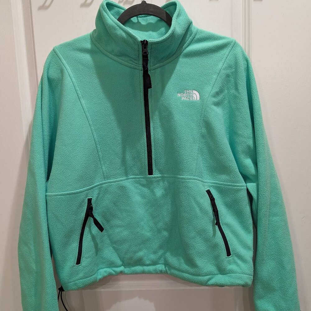THE NORTH FACE POLAR Sour Apple Green FLEECE JACKET 1/4 ZIP PULLOVER L